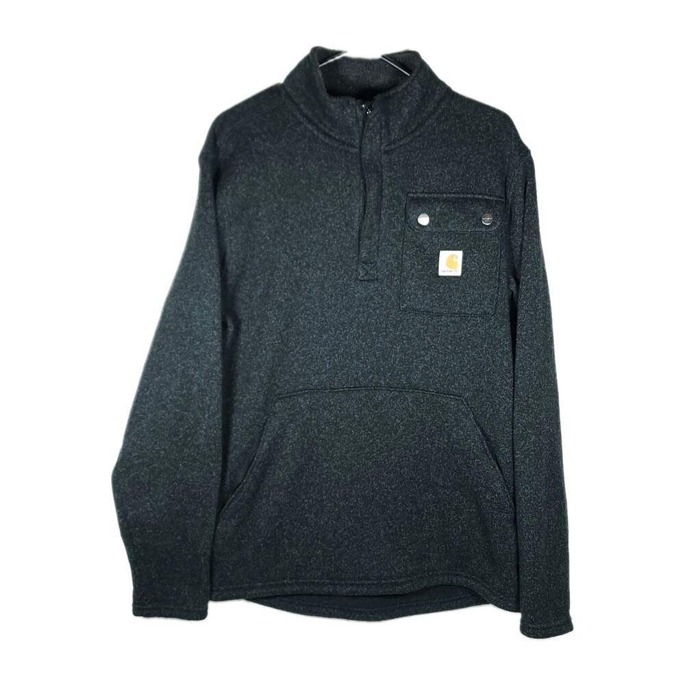 Carhartt Men's Relaxed Fit Midweight Small Charcoal 1/4 Zip Fleece Sweater
